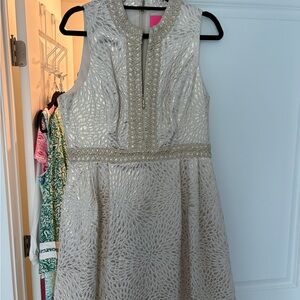 Lilly Pulitzer Franci Lace Fit & Flare Dress - Ivory Gold